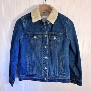 Old Navy Denim Jacket with Cream Sherpa Collar/ Interior 100% Cotton Size XS